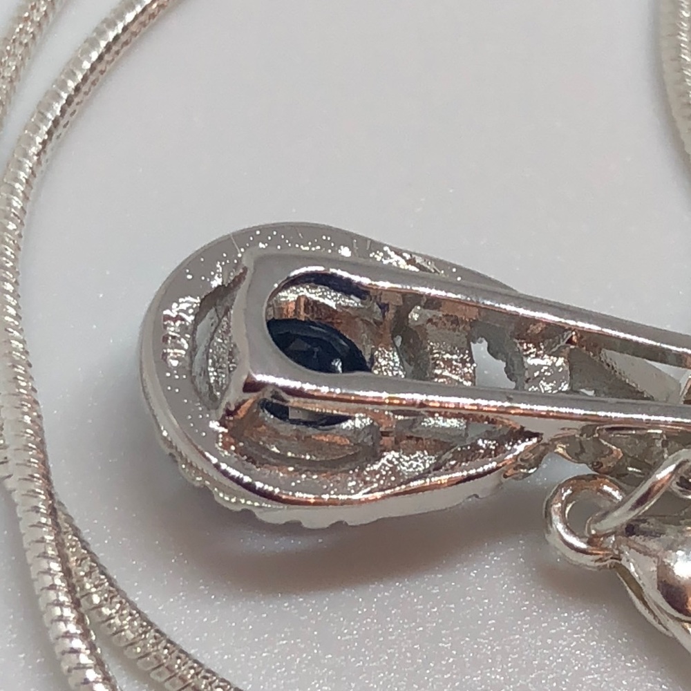 FINAL - Sterling Silver Blue AAA Zircon Necklace - Picture 6 of 8